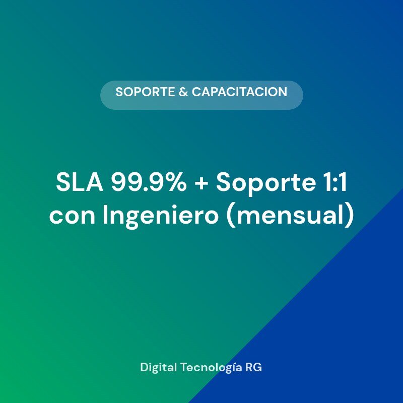 SLA 99.9% + Soporte 1:1 con Ingeniero (mensual) (tarjeta de marca) SLA 99.9% + Soporte 1:1 con Ingeniero (mensual)